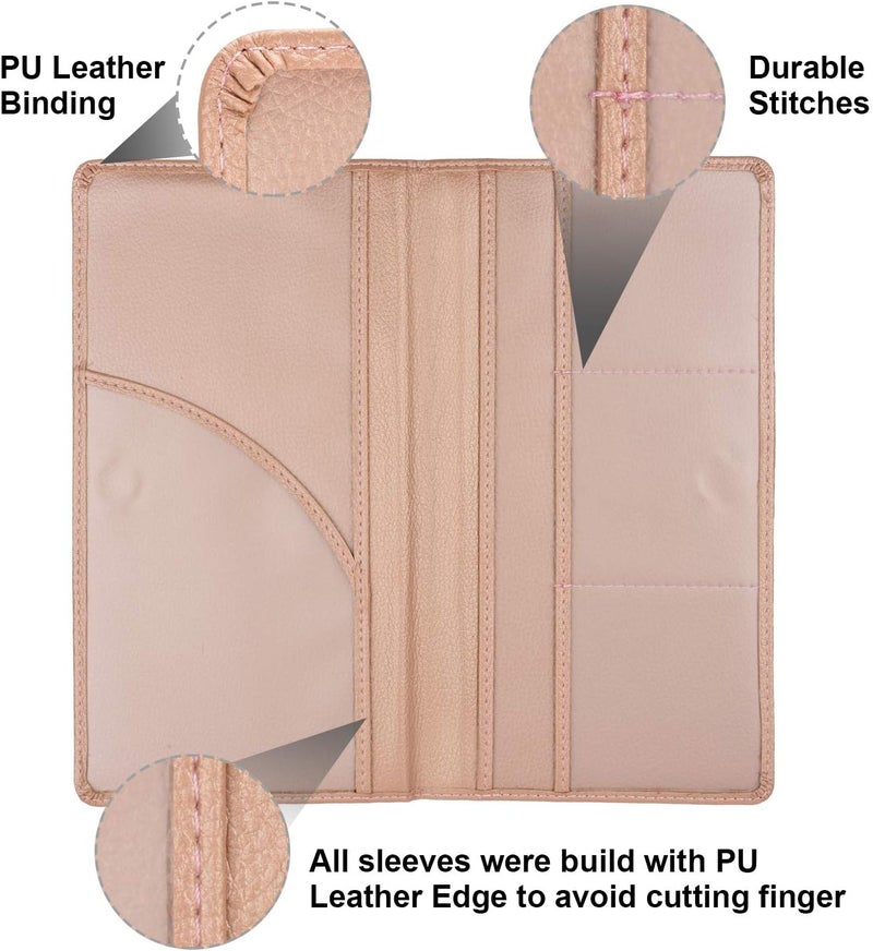 Cacturism Car Registration and Insurance Holder, Vehicle Glove Box Car Organizer Men Women Wallet Accessories Case with Magnetic Shut for Cards, Essential Document, Driver License, Rose Gold - Image 2