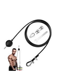 Fitness Pulley Cable, Replacement Cable Machine Accessories, Adjustable Attachments for Gym - Thick 5mm Heavy Duty Steel Wire Rope Home Weight Lift System