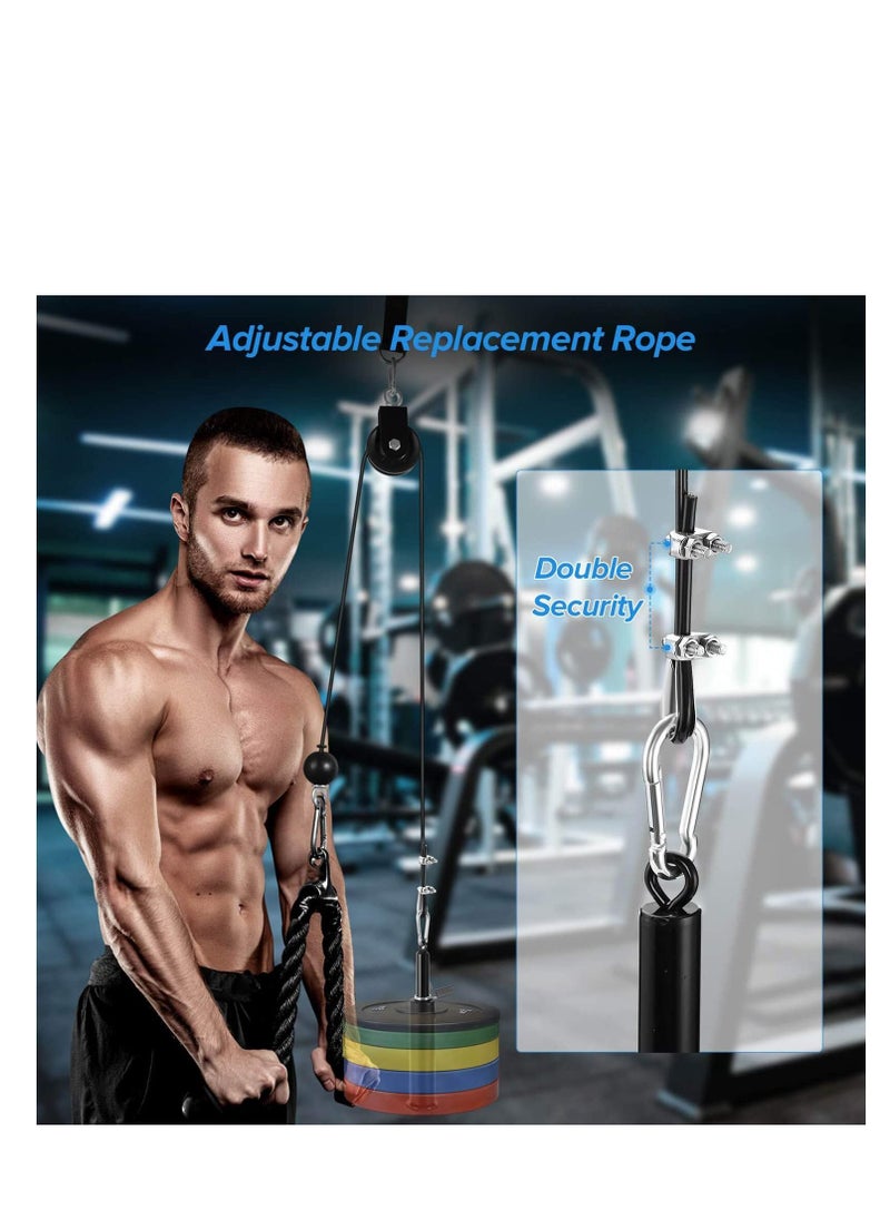 Y&D - Fitness Pulley Cable, Replacement Cable Machine Accessories, Adjustable Attachments for Gym - Thick 5mm Heavy Duty Steel Wire Rope Home Weight Lift System - Image 1