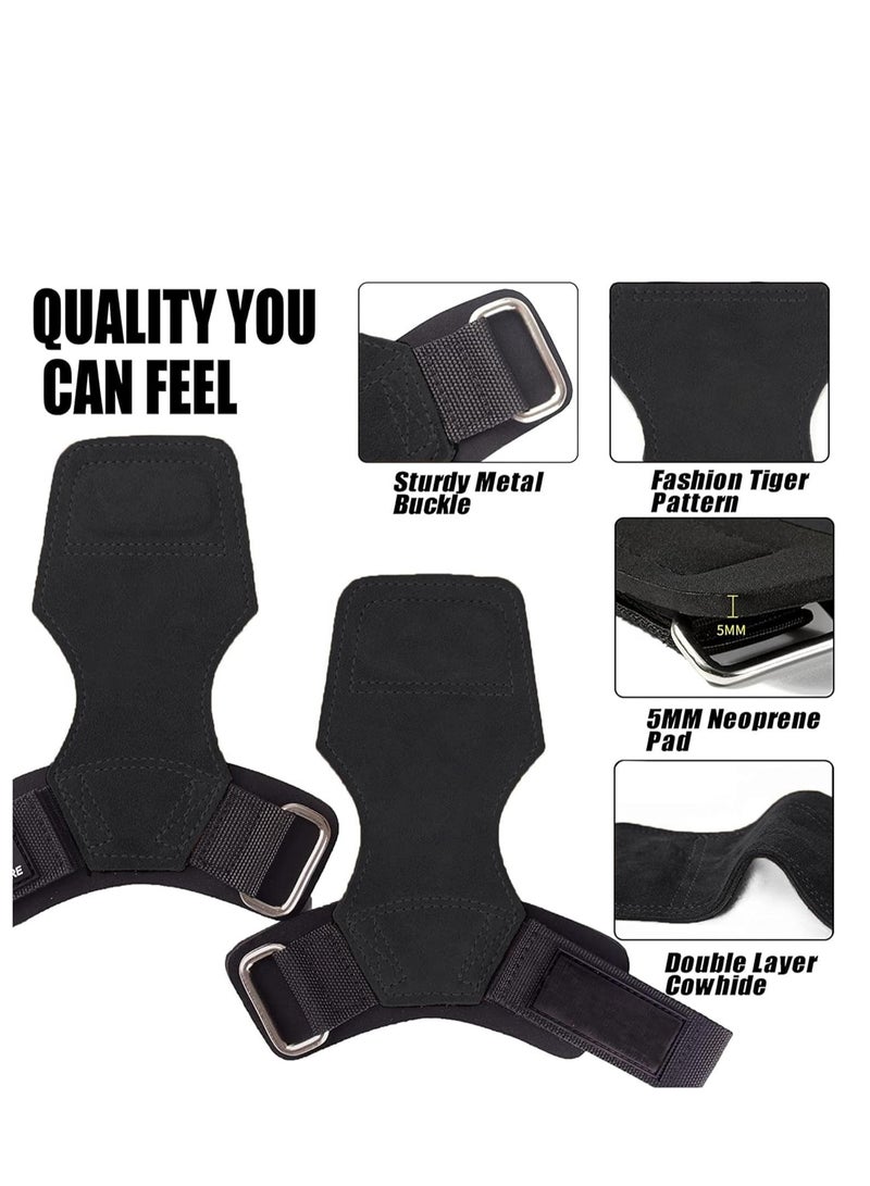 Vparty Weightlifting Wrist Straps Grip with Cushion Wrist Loop, Leather Weight Lifting Wrist Straps for Deadlifts, Powerlifting, Heavy Shrug for Men/Women - Image 2