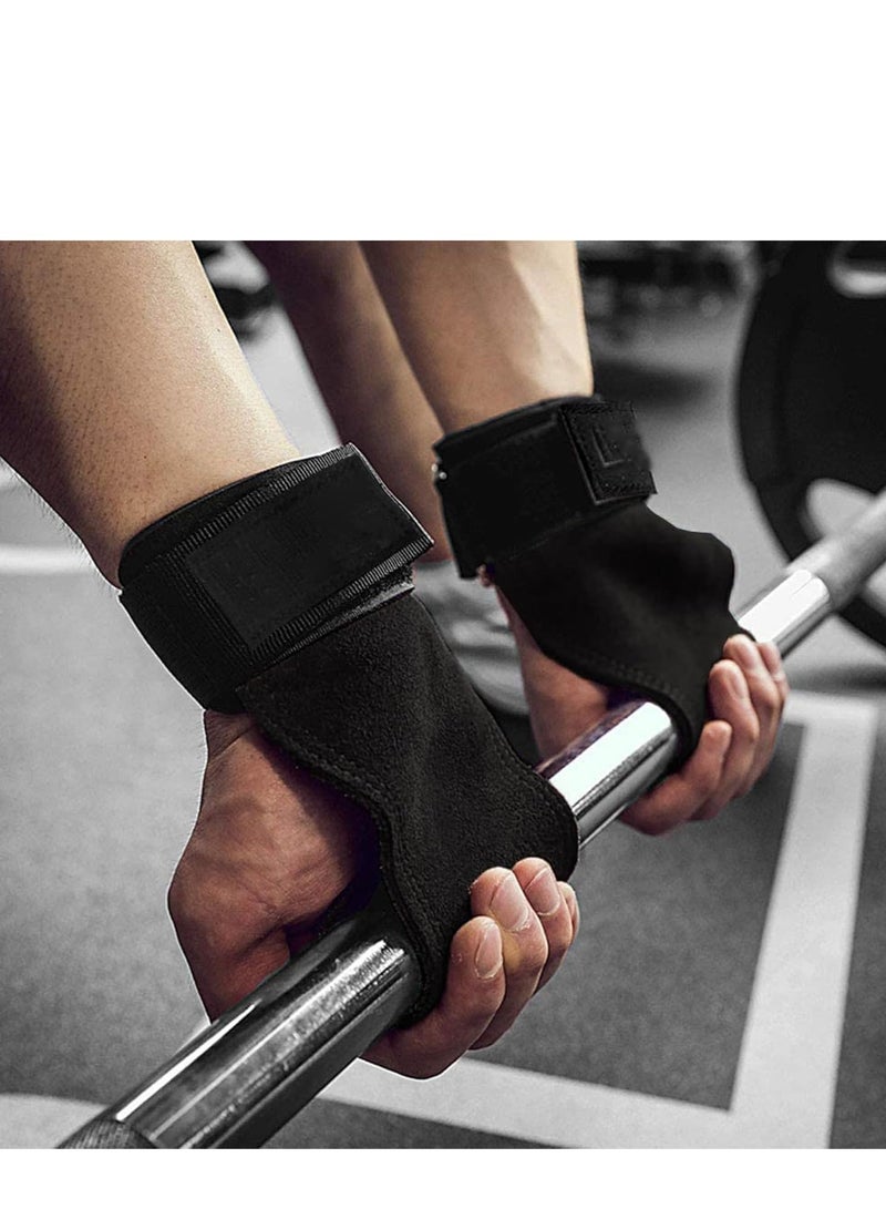 Vparty Weightlifting Wrist Straps Grip with Cushion Wrist Loop, Leather Weight Lifting Wrist Straps for Deadlifts, Powerlifting, Heavy Shrug for Men/Women - Image 3