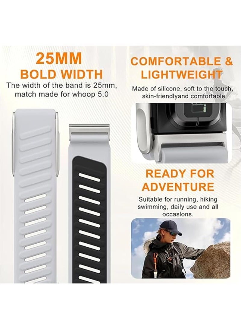 ZERIFAM Silicone Wristband Compatible with Whoop 5.0, Comfort Durable Soft Adjustable Silicone Sports Loop Strap for Men and Women, Breathable Sport Waterproof, with Metal Frame Connector - Image 3