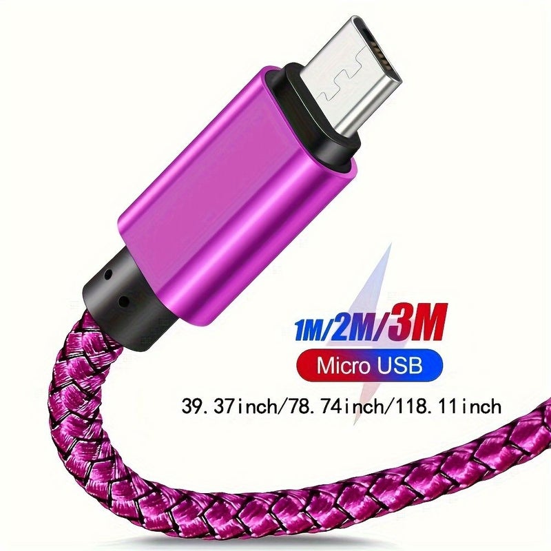 White 1M Micro USB Cable Fast Charging Data Sync - Image 2