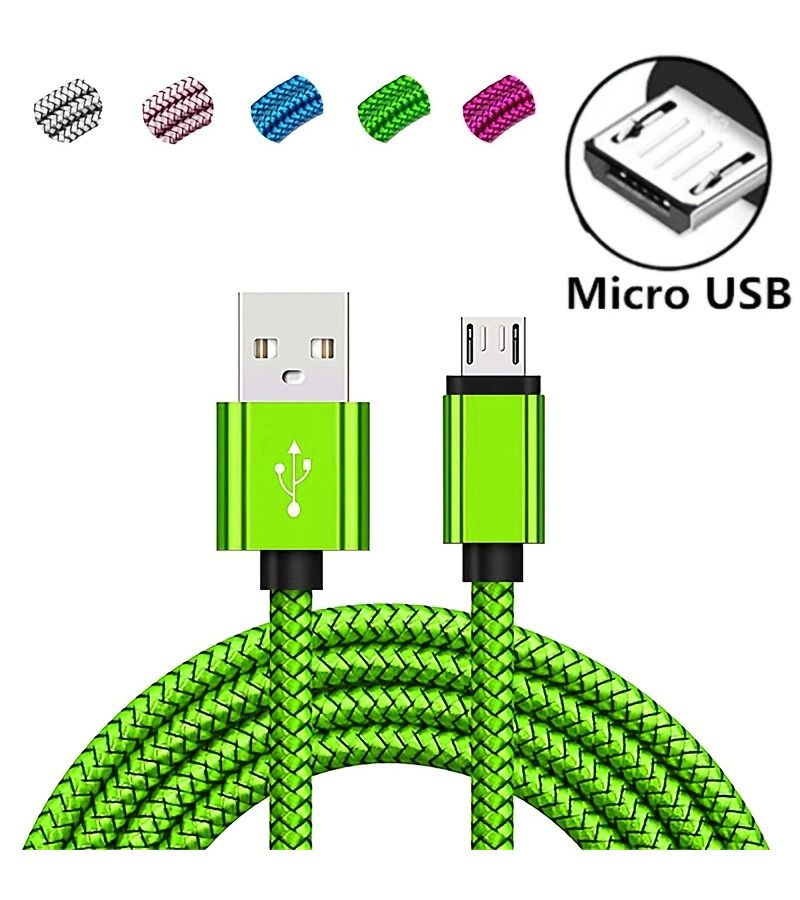 White 1M Micro USB Cable Fast Charging Data Sync - Image 1
