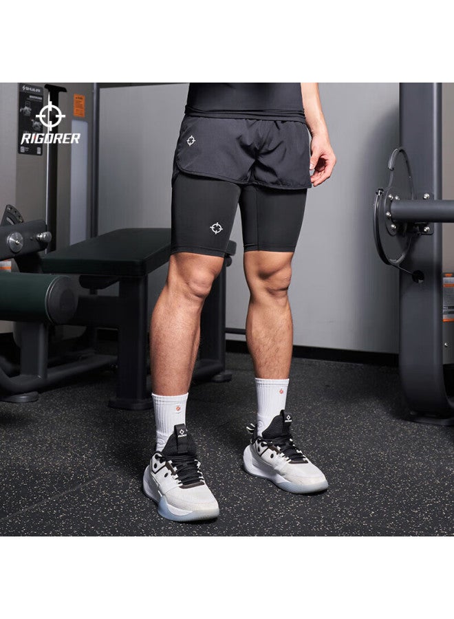 Rigorer Men's Compression Shorts For Basketball, Running, Sports, Professional Training, High-elasticity Quick-dry Base Layer Fitness Shorts, Knee-length Compression Pants - Image 5