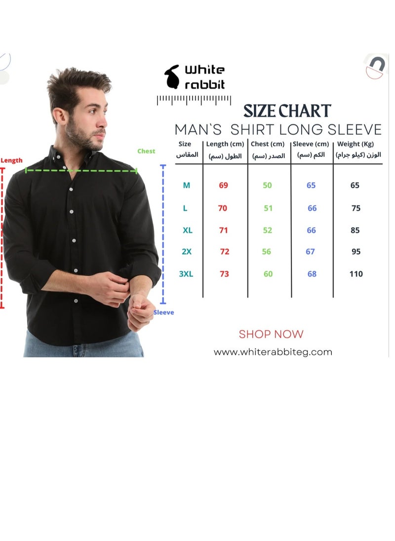 WHITE RABBIT - Cuff Long Sleeves Printed Dark Beige Shirt - Image 1