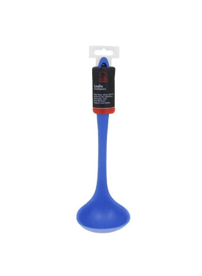 Chef Craft Premium Dishwasher Safe Silicone Cooking Ladle Blue 11.25inch 13460