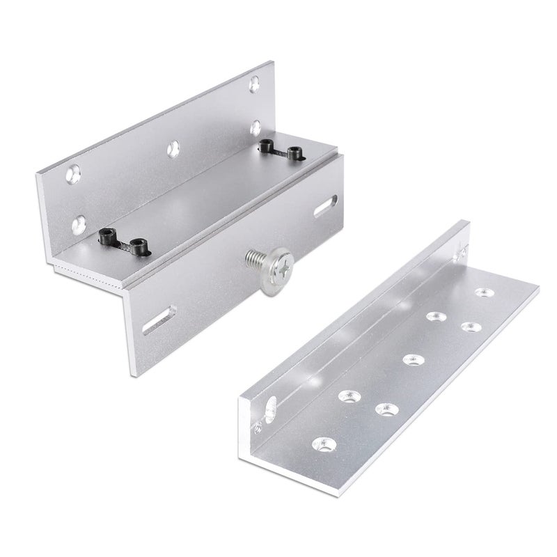 AMOCAM Z and L Bracket for 180KG350lbs Holding Force Electric Magnetic Lock Bracket Electromagnetic Lock Matching Bracket for Inward Door Aluminum Alloy Bracket