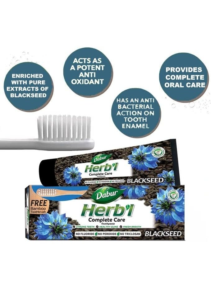 دابر معجون أسنان دابر هيربال بخلاصة حبة البركة للعناية الكاملة (١٥٠ غرام + فرشاة أسنان من الخيزران) | غني بخلاصة حبة البركة | لثة صحية وأسنان قوية - Image 3