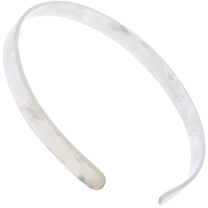 Camila Paris CP3351 French Headband for Women Handmade White Strong Hold Grip Womens Hair Band Ligth and Very Flexible No Slip and Durable Styling Girls Hair Accessories Made in France