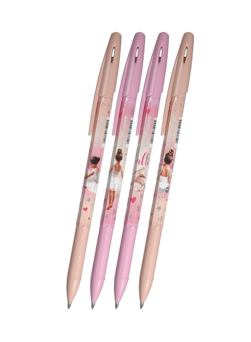ErichKrause 4-Piece Pointes Stick Ballpoint Pen 0.7mm Tip Blue Ink - Image 2