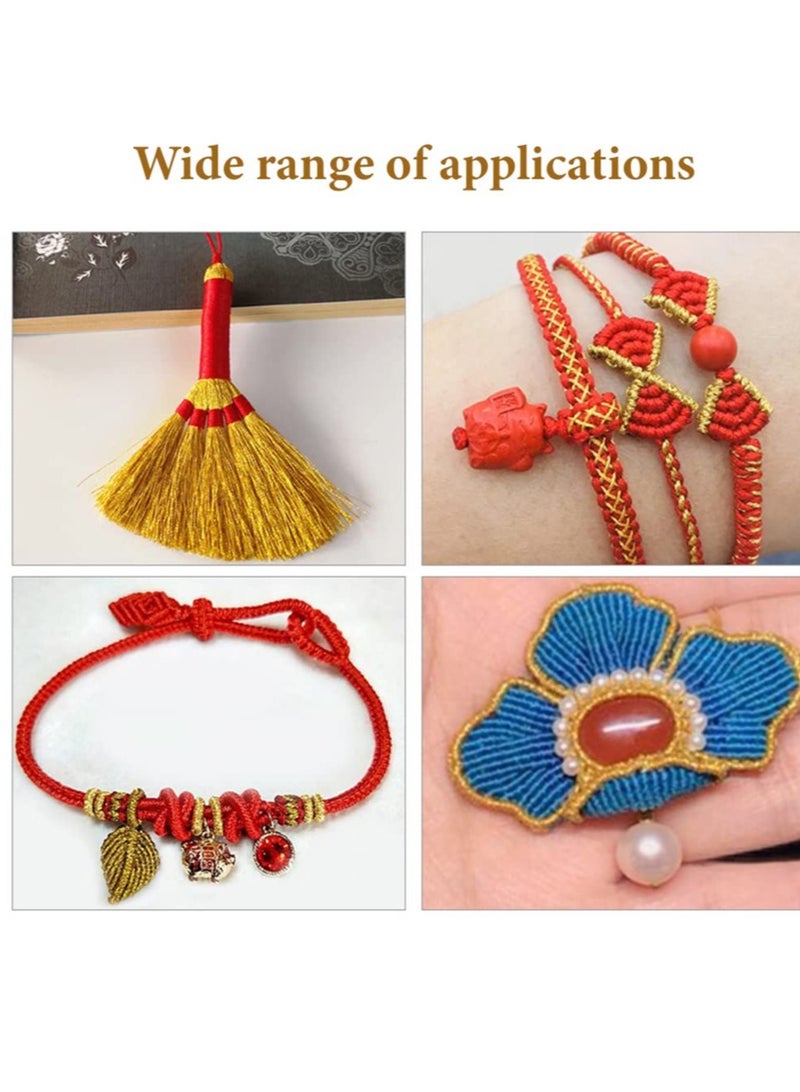 SYOSI 2 لفة من خيوط الذهب والفضة، 100 متر × 1 مم، حبل معدني لصنع الحرف اليدوية، مناسب لصنع المجوهرات اليدوية وبطاقات التعليق وتغليف الهدايا والديكور - Image 4