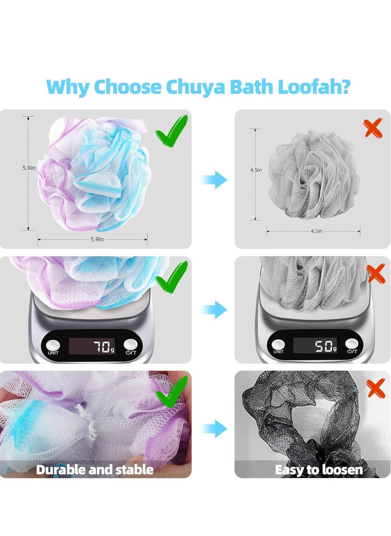 Oasisgalore - 4 Packs 70g Large Loofah Sponges, Exfoliating Body Scrubbers for Shower, Suitable for All Ages - Image 1