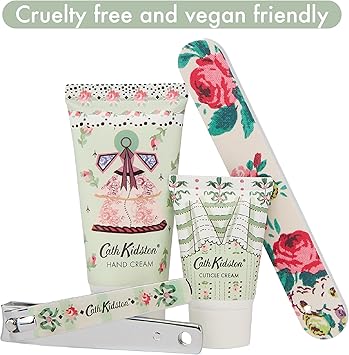 Cath Kidston طقم مانيكير كاث كيدستون مع كريم يد 30 مل وكريم جلد 15 مل وملف أظافر ومقص أظافر في علبة بحجم السفر أساسية للعناية باليدين هدية جمالية لها خالية من القسوة وصديقة للنباتيين - Image 5