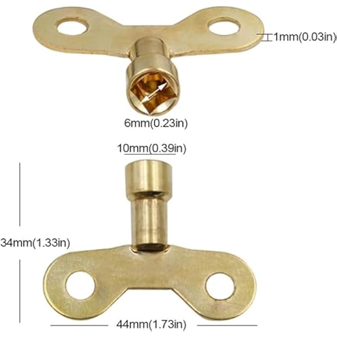 1PC BRASS RADIATOR BLEED KEY - METAL RADIATOR BLEEDING TOOL FOR VENTING AIR & HOME IMPROVEMENT WRENCHES - Image 3