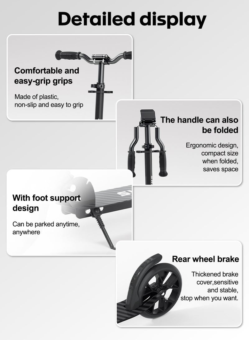 sway سكوتر للأطفال، سكوتر بعجلتين مع مقود قابل للتعديل، ركوب واقف مع فرامل، سكوتر قابل للطي بسهولة للأطفال من 12 سنة وما فوق - Image 4