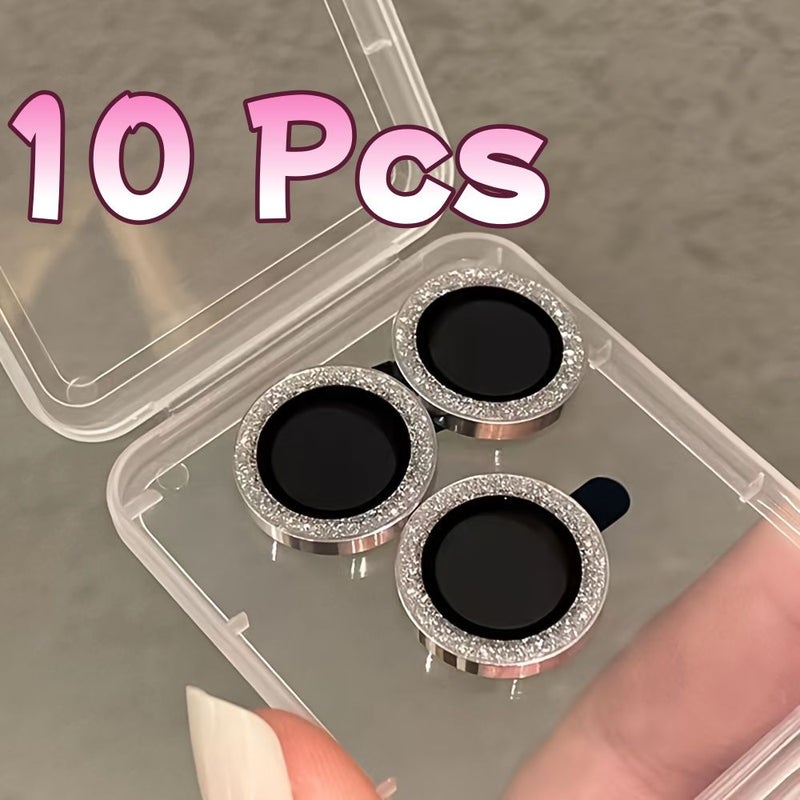 10Pcs Golden Camera Lens Protectors Compatible with iPhone Models Easy Installation - Image 1