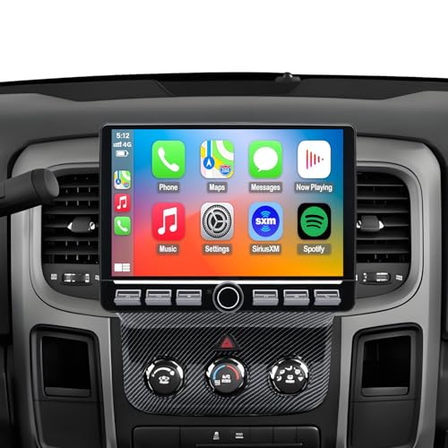 amzlegend 4G Network Radio for Dodge RAM 2013 2014 2015 2016 2017 2018 Upgrade,Carbon Fiber Style,QLED Touch Screen Stereo Replacement,Wireless carplay Android auto - Image 2