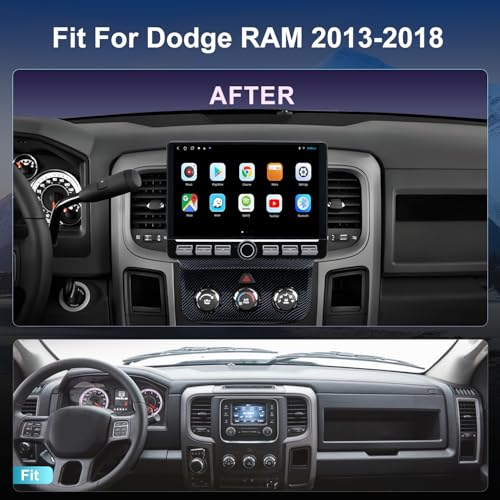 amzlegend 4G Network Radio for Dodge RAM 2013 2014 2015 2016 2017 2018 Upgrade,Carbon Fiber Style,QLED Touch Screen Stereo Replacement,Wireless carplay Android auto - Image 3