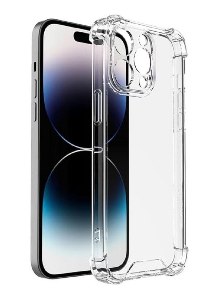 IPhone 15 Pro Max غطاء حافظة لينة TPU شفافة جل سيليكون جل خلفي واقية ماصة للصدمات زوايا مقواة مع حماية الكاميرا  - شفاف - Image 3