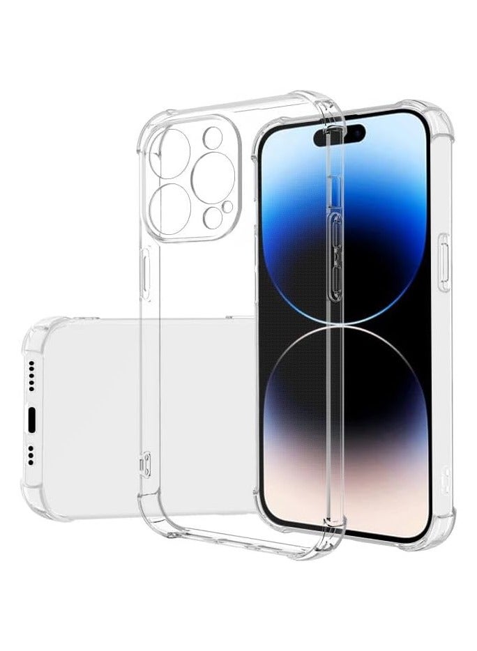 IPhone 15 Pro Max غطاء حافظة لينة TPU شفافة جل سيليكون جل خلفي واقية ماصة للصدمات زوايا مقواة مع حماية الكاميرا  - شفاف - Image 2