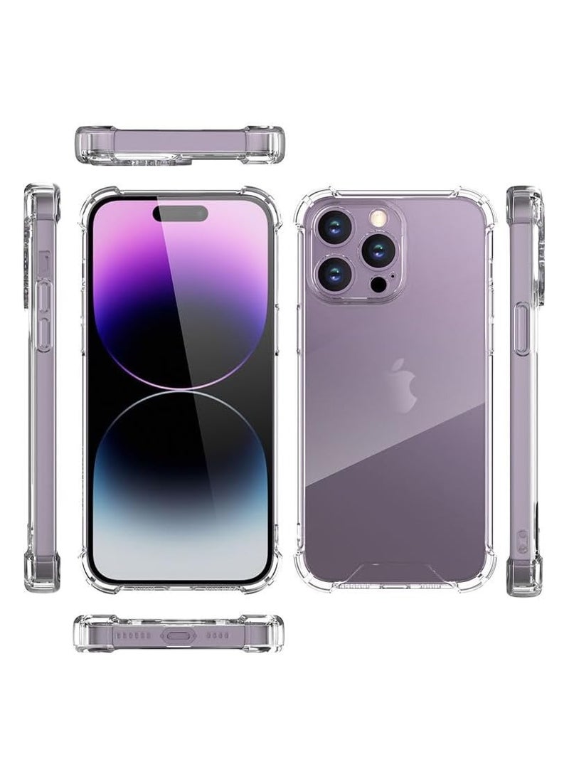 IPhone 15 Pro Max غطاء حافظة لينة TPU شفافة جل سيليكون جل خلفي واقية ماصة للصدمات زوايا مقواة مع حماية الكاميرا  - شفاف - Image 4