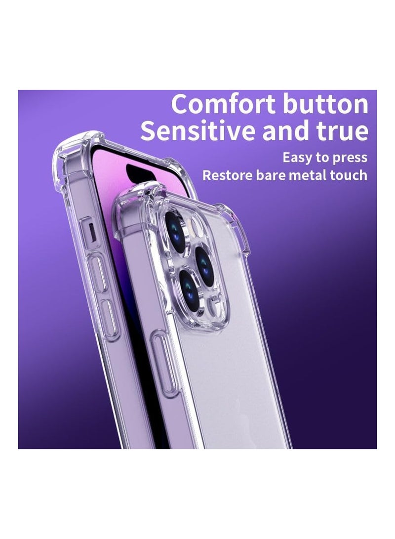 IPhone 15 Pro Max غطاء حافظة لينة TPU شفافة جل سيليكون جل خلفي واقية ماصة للصدمات زوايا مقواة مع حماية الكاميرا  - شفاف - Image 5