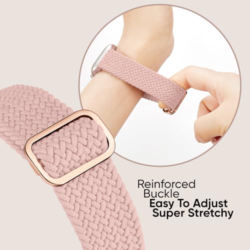 Knossen 6 Pack Braided Stretchy Bands Compatible with Apple Watch Band 38mm 40mm 41mm 42mm 44mm 45mm 46mm 49mm Women Men, Adjustable Nylon Solo Loop Elastic Straps for iWatch Series 11 10 9 8 7 6 5 4 SE Ultra - Image 5