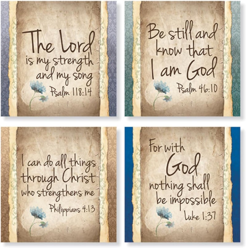Carson Home Accents Set of 4 Square Stoneware House Coasters Have Faith