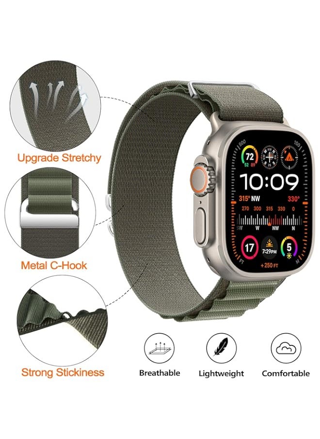 Generic Trail Loop Nylon Band Compatible for Apple Watch Band 49mm 45mm 44mm 42mm 41mm 40mm 38mm for Men Women, Adjustable Pull Tab Stretchy Weave Sport Strap for Apple Watch Series Ultra/8/7/6/5/4/3/2/1/SE  - Image 2