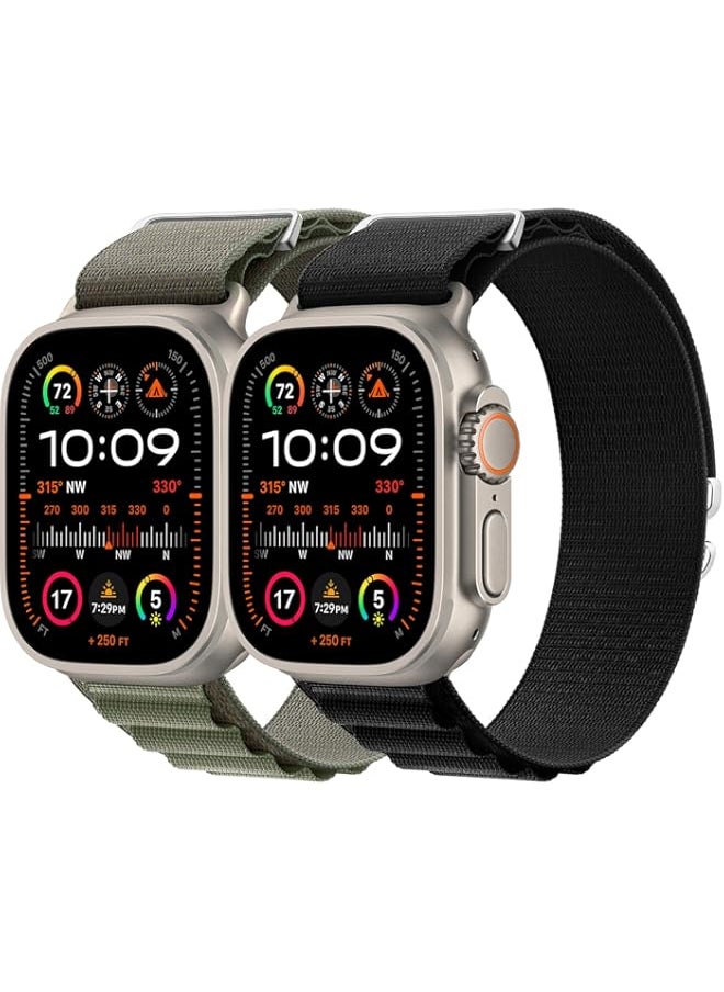 Generic Trail Loop Nylon Band Compatible for Apple Watch Band 49mm 45mm 44mm 42mm 41mm 40mm 38mm for Men Women, Adjustable Pull Tab Stretchy Weave Sport Strap for Apple Watch Series Ultra/8/7/6/5/4/3/2/1/SE  - Image 1