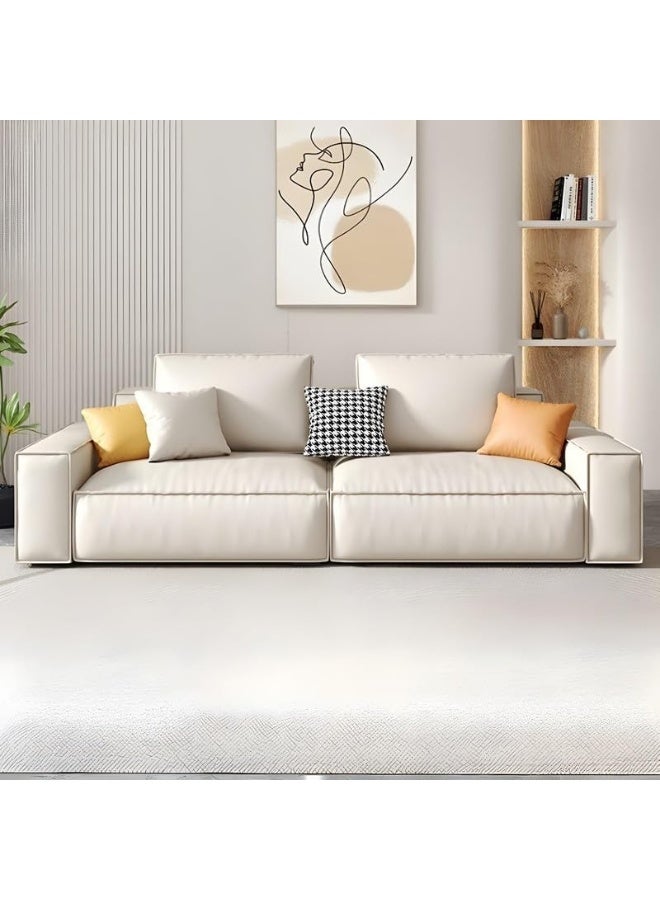 Comfynest أريكة جلدية مضادة للخدش من كومفينست ستاندرد باين بدون تنورة عصرية ومريحة