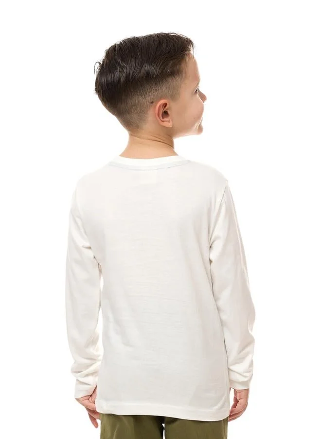 victor and jane Victor And Jane Boys Off White Skater Graphic T-Shirt
