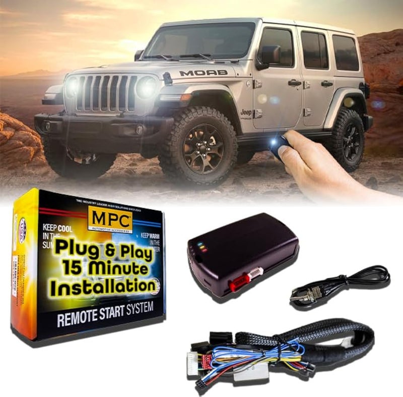 MPC Remote Start Kit Compatible with Jeep Wrangler 20072018 100 Plug n Play KeytoStart Use Your OEM Key Fob 15 Minute Install USA Tech Support