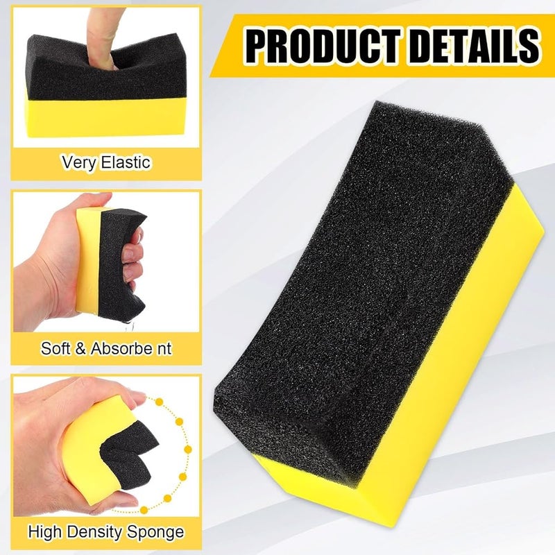 KASTWAVE 12 Pieces Tire Shine Applicator Pads – Durable Multi-Purpose Car Wax and Tire Dressing Sponge Buffing Pads, Scratch-Free Reusable Applicators for Tires, Glass, Painted Steel, Porcelain - Image 3