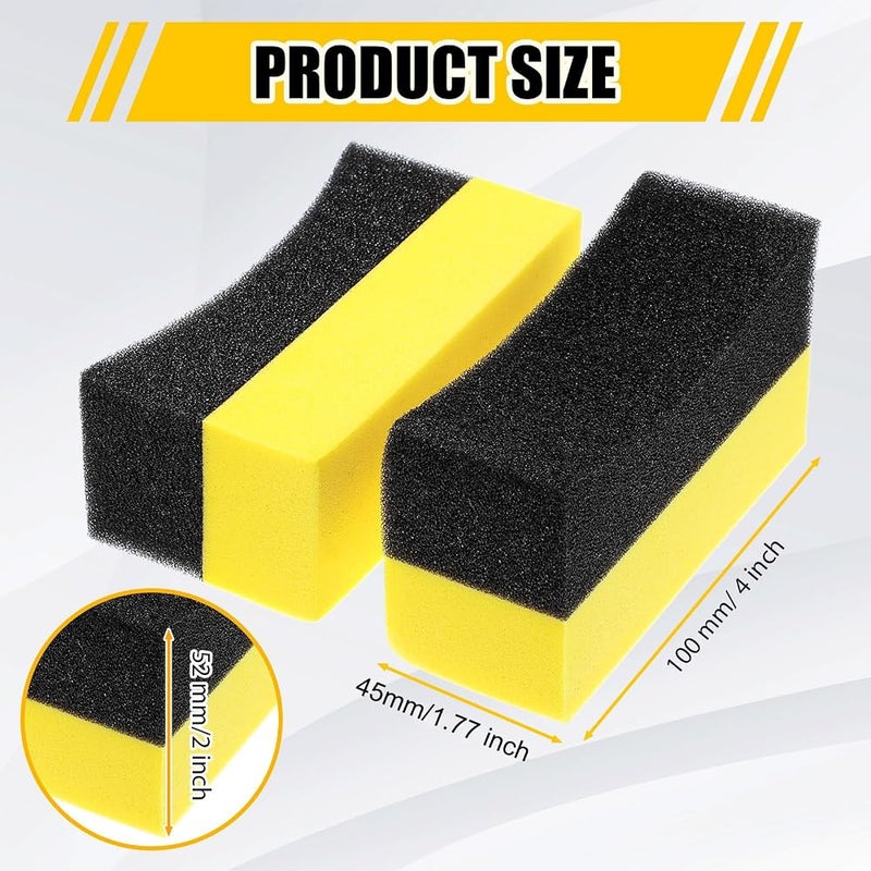 KASTWAVE 12 Pieces Tire Shine Applicator Pads – Durable Multi-Purpose Car Wax and Tire Dressing Sponge Buffing Pads, Scratch-Free Reusable Applicators for Tires, Glass, Painted Steel, Porcelain - Image 2