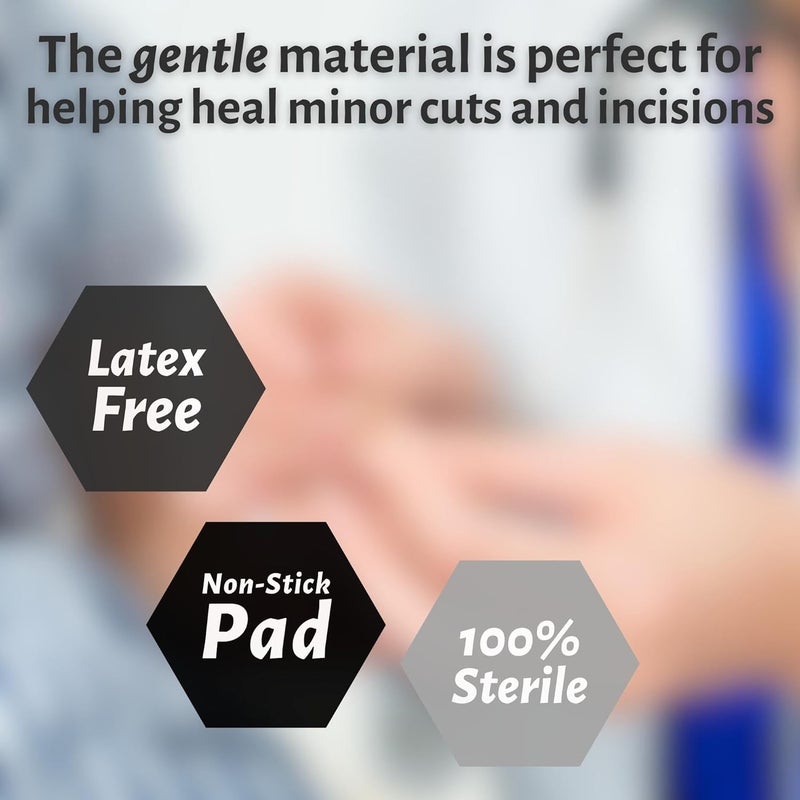 Vakly 200 Sterile Butterfly Closure Bandage Strips  Adhesive Strip Stitch Bandages for Closing Skin Wounds with NonStick Pad  Individually Wrapped  Hypoallergenic Adhesive  Latex Free Large 200 - Image 4