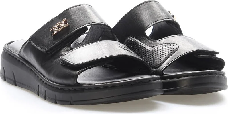 فاست ستيب Leather Women's Wedge Heel Slippers 621ZA1099