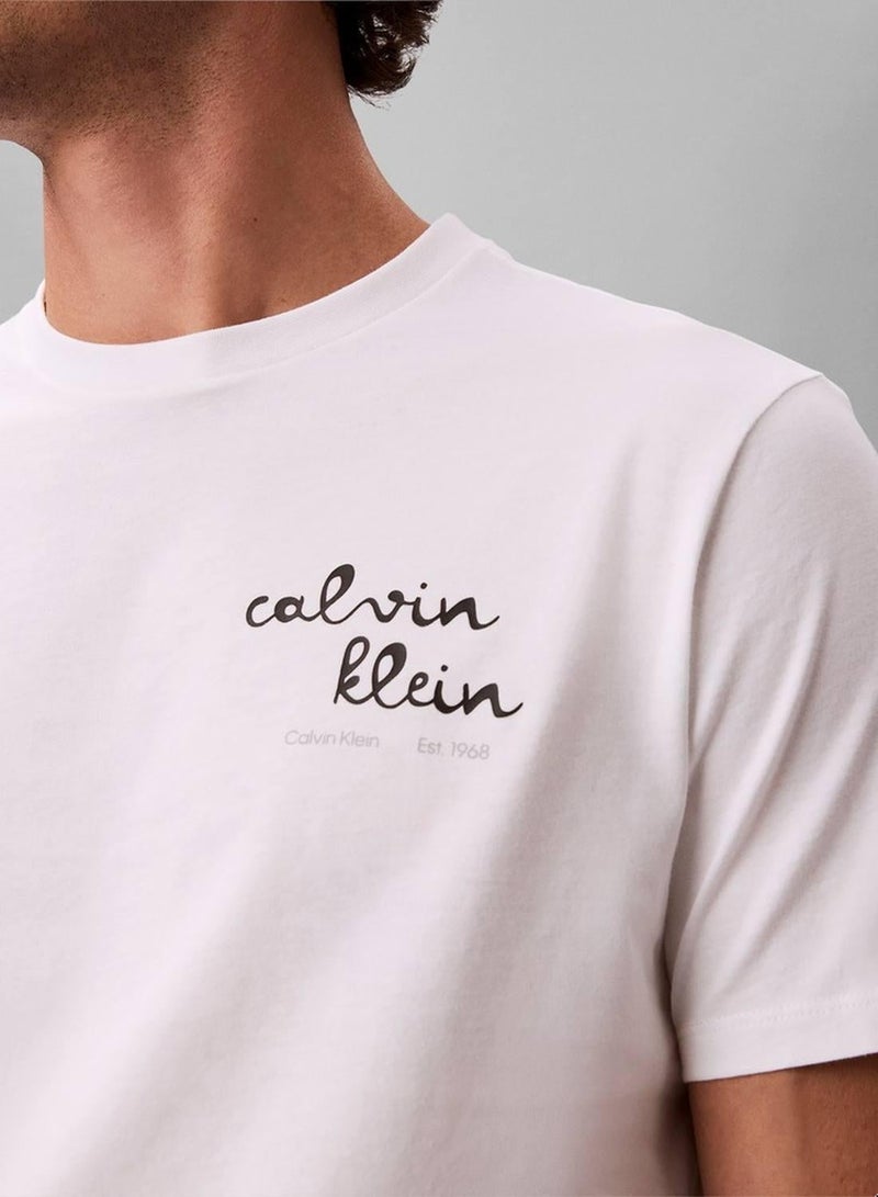 CALVIN KLEIN Bold Script Logo Graphic Classic T-Shirt - Image 3