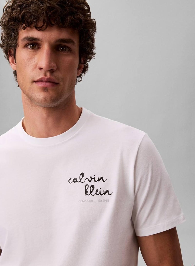 CALVIN KLEIN Bold Script Logo Graphic Classic T-Shirt - Image 5