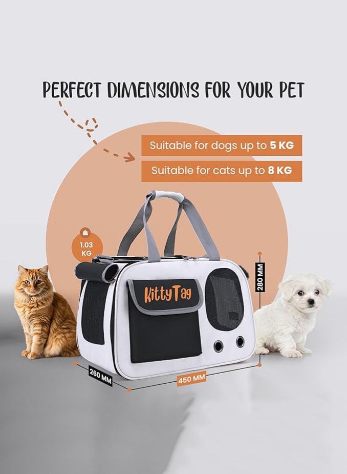 Pet Carrier,Cat Bag,Large Space Cat Airline Crate,Foldable Travel Carry,Soft Side Cat Carrier, Roll-Up Cover,For Small Dog Puppy Kitten,for Pets up to 8KG (Black) - Image 4