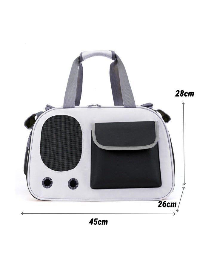 Pet Carrier,Cat Bag,Large Space Cat Airline Crate,Foldable Travel Carry,Soft Side Cat Carrier, Roll-Up Cover,For Small Dog Puppy Kitten,for Pets up to 8KG (Black) - Image 2