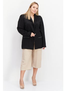 RIVER ISLAND Women Regular Fit Diamond Detail Blazer, Black  - Image 2