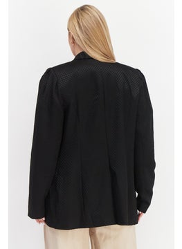 RIVER ISLAND Women Regular Fit Diamond Detail Blazer, Black  - Image 3