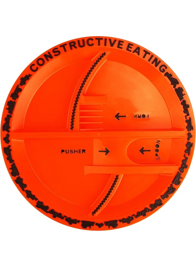 كونستركتيف إيتينج Construction Plate for Toddlers, Infants, Babies and Kids - Flatware Toys are Made with FDA Approved Materials for Safe and Fun Eating - Image 1