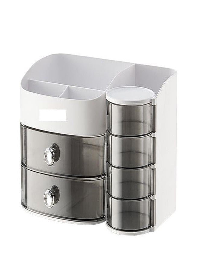 Crobat صندوق تخزين مستحضرات التجميل كروبات، سطح مكتب، مقاوم للغبار، سعة كبيرة، رف تخزين فاخر لأحمر الشفاه والعناية بالبشرة، مناسب للاستخدام المنزلي، تصميم أنيق. - Image 1