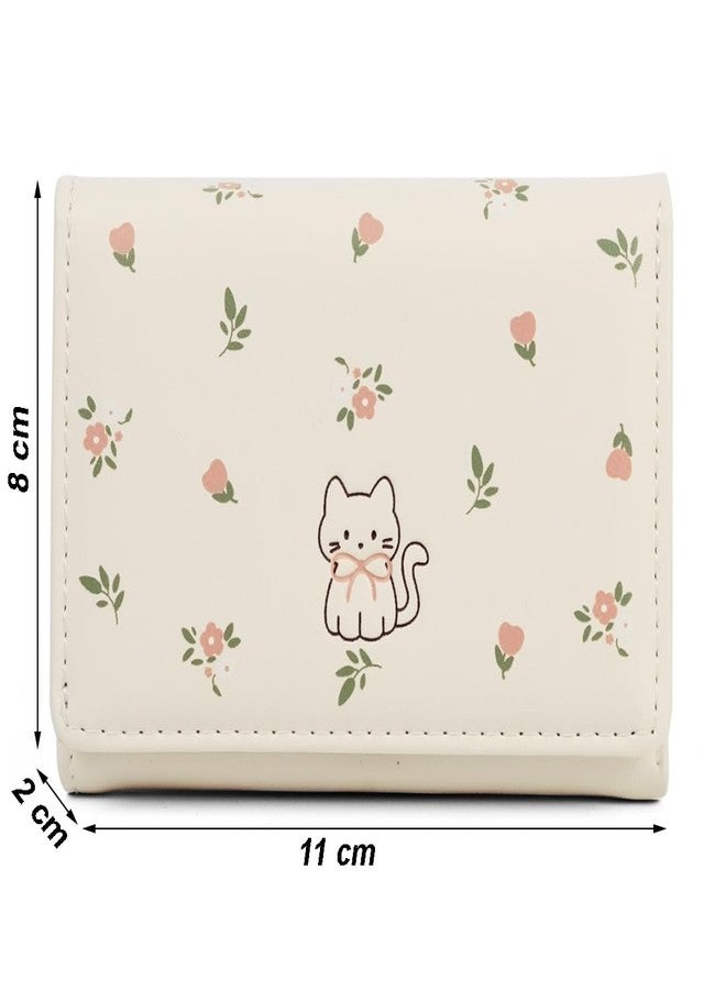 INOVERA (LABEL) Stylish Tri-fold Wallet for Women & Girls - Faux Leather Cash, Coin Card Holder Small Hand Purse (White) - Image 2