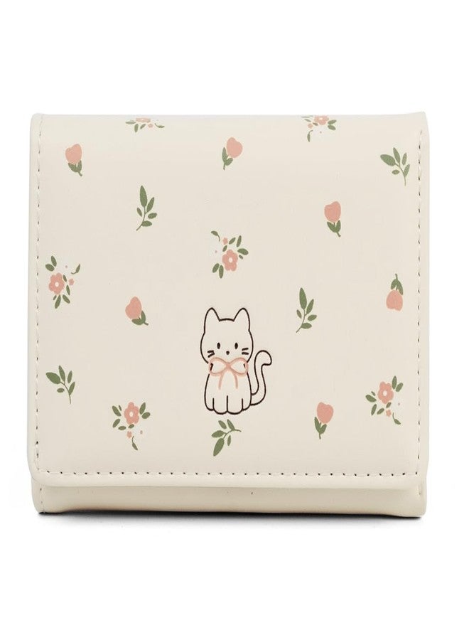 INOVERA (LABEL) Stylish Tri-fold Wallet for Women & Girls - Faux Leather Cash, Coin Card Holder Small Hand Purse (White) - Image 1