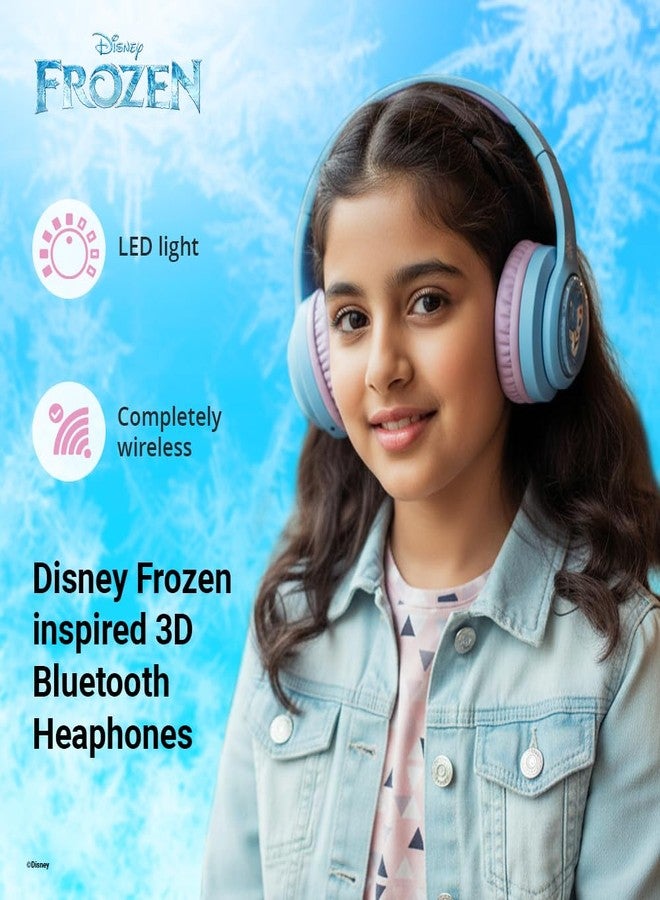 Volkano Disney Frozen Kids 3D Bluetooth Wireless Stereo Headphones with Built-in Microphone | Foldable Ear Cups | Kids Safe 85dB Volume | Soft Padded Earcups | Aux & SD Card Input | RGB Lights | 30H Playtime - Image 3