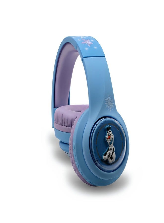 Volkano Disney Frozen Kids 3D Bluetooth Wireless Stereo Headphones with Built-in Microphone | Foldable Ear Cups | Kids Safe 85dB Volume | Soft Padded Earcups | Aux & SD Card Input | RGB Lights | 30H Playtime - Image 1